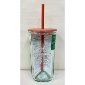 New 2024 Starbucks Recycled Triangle Glass Cold Cup 16 oz Grande